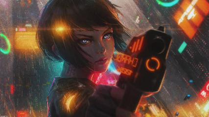 Cyberpunk Anime Girl Animated Wallpaper   MyLiveWallpaperscom