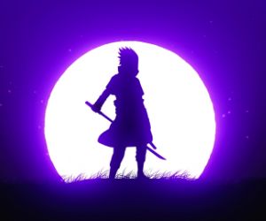 sasuke infront of glowy moon live wallpaper