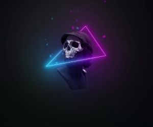 Neon Embers Skull Live Wallpaper - MyLiveWallpapers.com