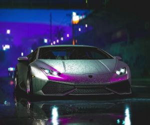Lamborghini Aventador Night Street Live Wallpaper - MyLiveWallpapers.com