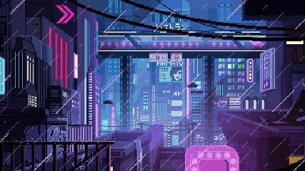 Pixel Cyberpunk Metropolis Animated Wallpaper - MyLiveWallpapers.com